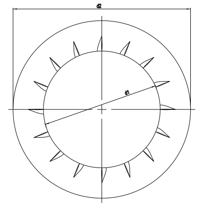 internal fan disc washers technical drawing