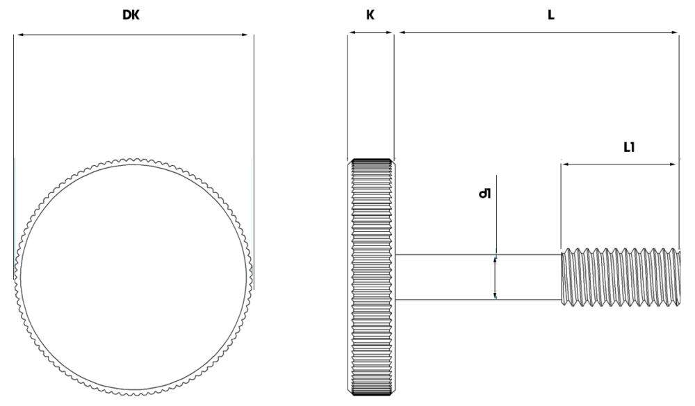 knurled captive thumb screws din 633