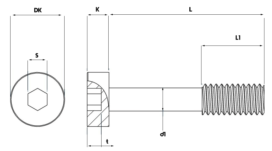 low head captive screws