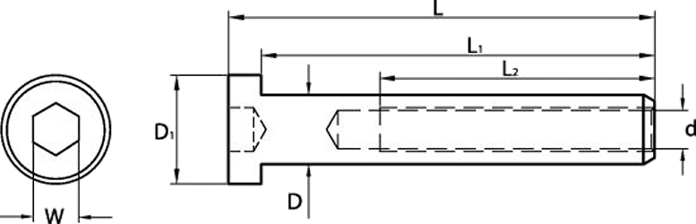 Low Profile Socket Barrel Nuts technical drawing 