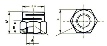 All metal self locking nut turret type diagram