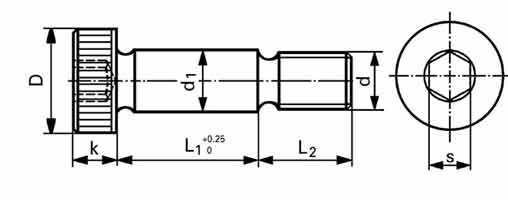 Socket Shoulder Screw ISO 7379 Drawing