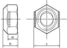 Stover Nut Dim Technical Drawing