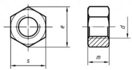 titanium half nut technical drawing