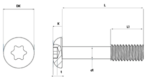 torx button head captive screws