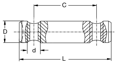 twin hole cross dowel barrel nut technical drawing