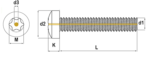 vented 6 lobe torx pan machine screw