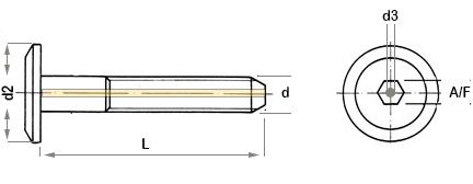 vented furniture connector bolt technical drawing