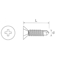 Faceted Self Countersinking Head Metric Thread Drill Point