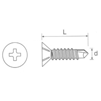 Ribbed Self Countersinking Head Self Tapping Thread Screw