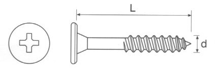 Truncated Shallow Pan Countersunk Element Screws Technical Drawing